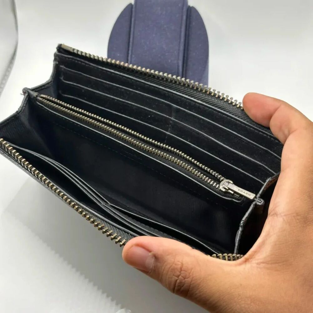Coach Floral Print Accordion Zip Wallet - Picture 9 of 9